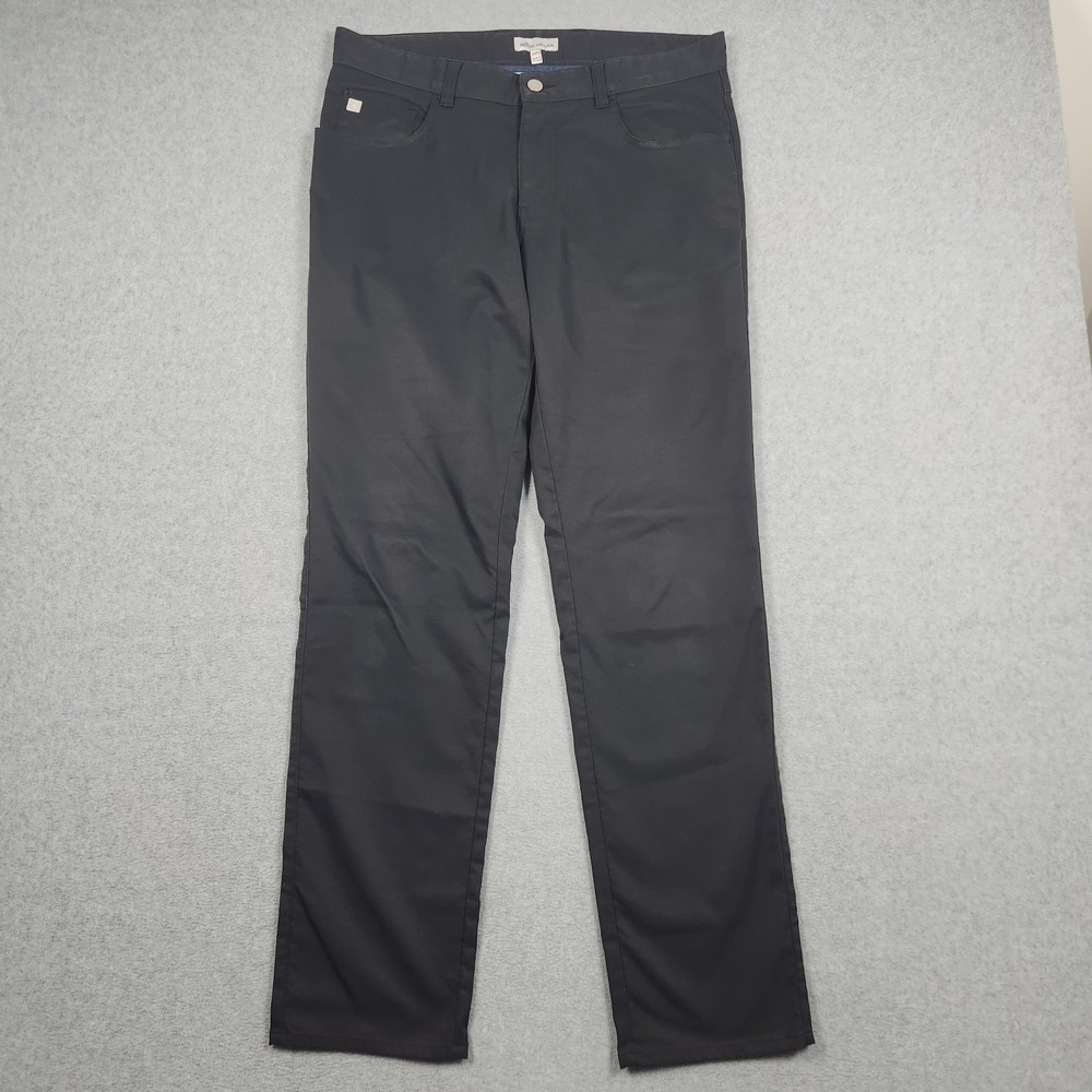 Peter Millar Pants Mens 33x32 Black EB66 Performance 5 Pocket Trouser Golf